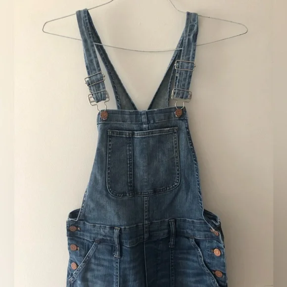 Madewell Skinny Overalls in Adrian Wash Blue Denim Size Small Distressed - Picture 4 of 16